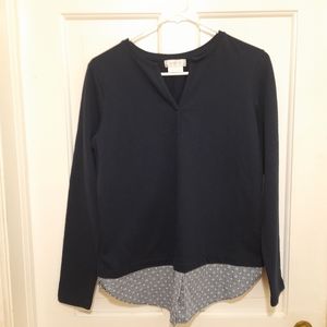 Women Navy Blue Top by VanHeusen Size S